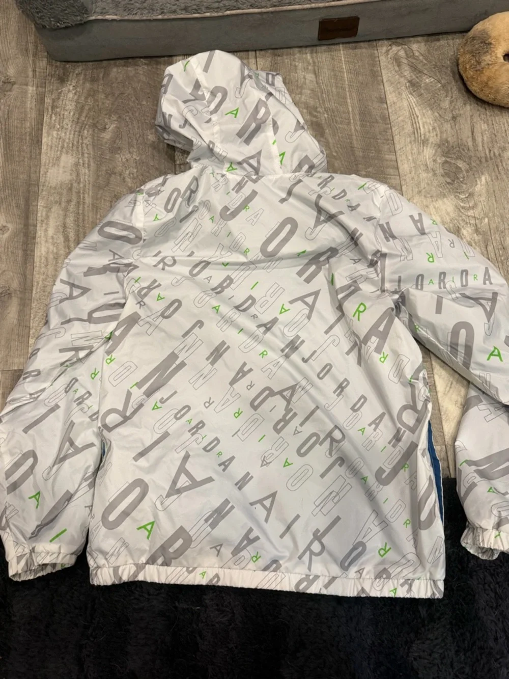 Jordan White/Blue Jacket with Red Jumpman Logo